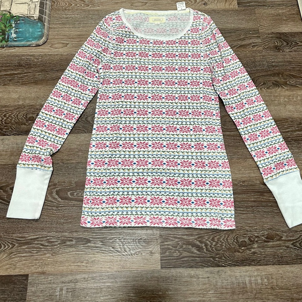 Aerie XL Holiday print flannel long sleeve shirt NWT